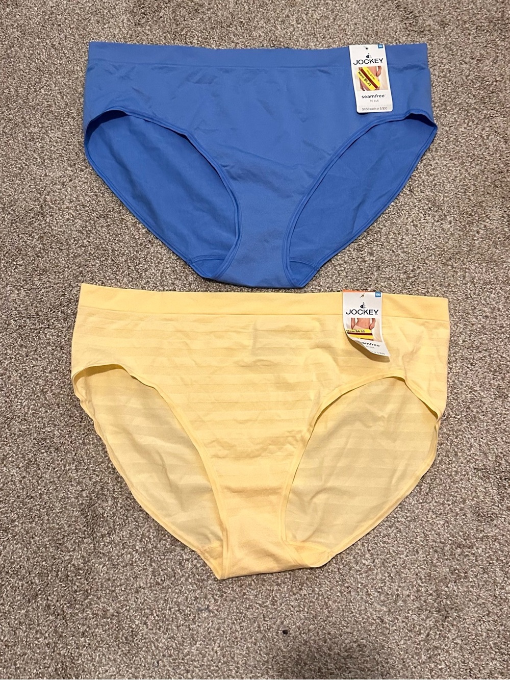Jockey Seamfree Bikini Briefs - Blue & Yellow
